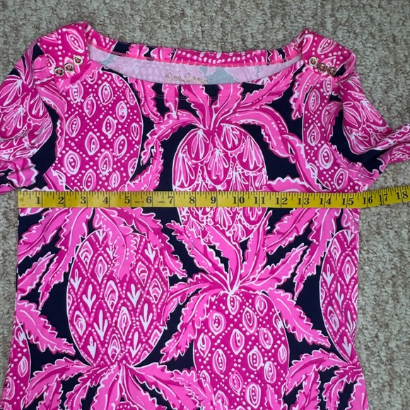 Lilly Pulitzer Sophie Dress Stretch Coco Safari Pineapple Print Size Small. - Picture 10 of 12